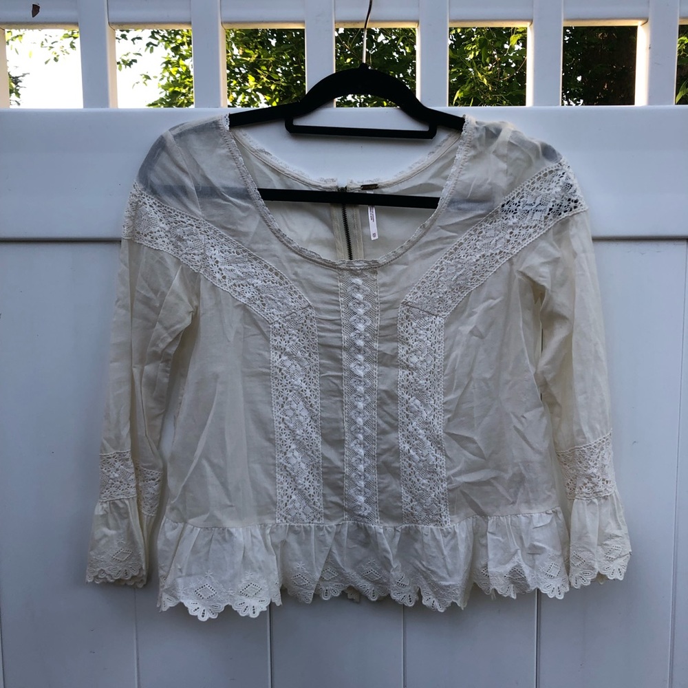 Free People Cream Top